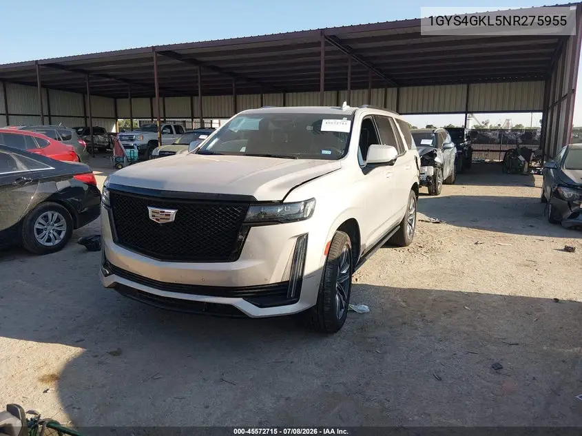 2022 Cadillac Escalade 4Wd Sport Platinum VIN: 1GYS4GKL5NR275955 Lot: 45572715