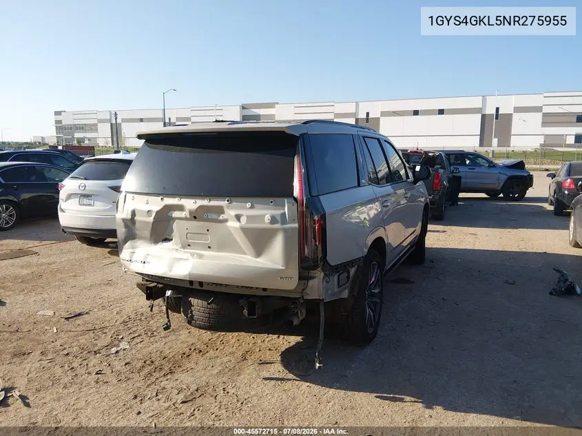 2022 Cadillac Escalade 4Wd Sport Platinum VIN: 1GYS4GKL5NR275955 Lot: 45572715