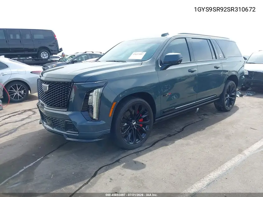 2025 Cadillac Escalade Esv V-Series VIN: 1GYS9SR92SR310672 Lot: 45692497
