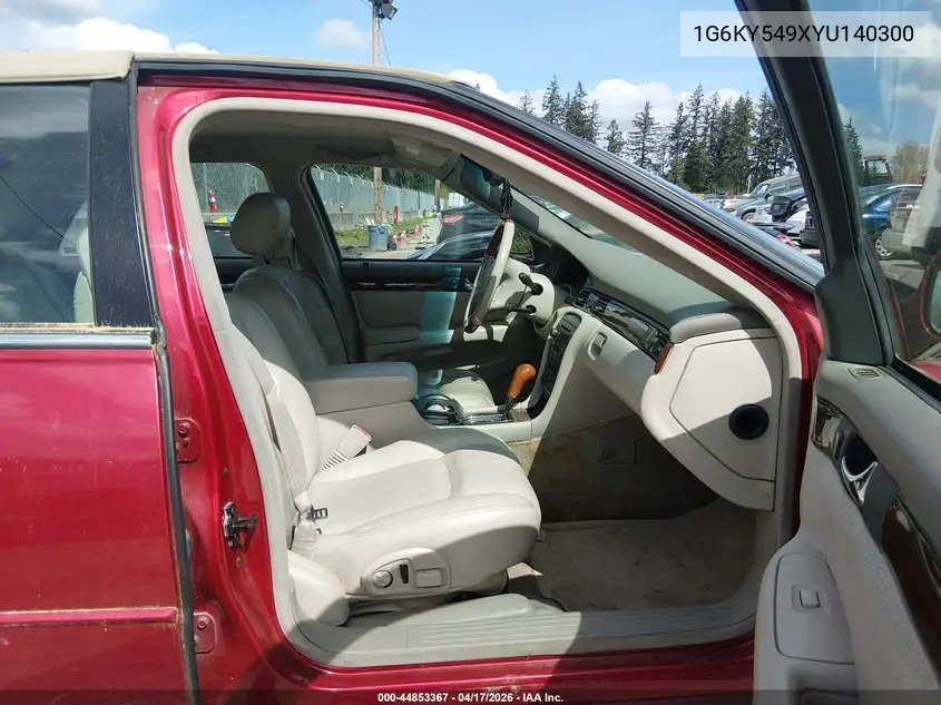 2000 Cadillac Seville Sts VIN: 1G6KY549XYU140300 Lot: 44853367