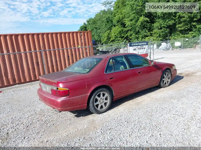 2002 Cadillac Seville Sts VIN: 1G6KY54992U127609 Lot: 45338760