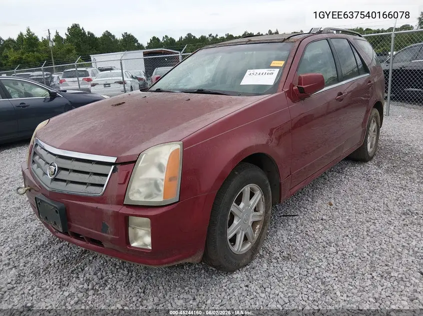 2004 Cadillac Srx Standard VIN: 1GYEE637540166078 Lot: 45244160
