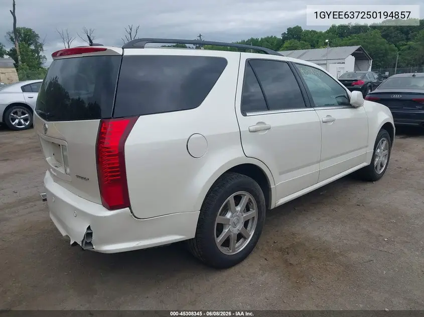 2005 Cadillac Srx V6 VIN: 1GYEE637250194857 Lot: 45308345