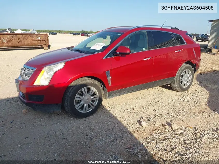 2010 Cadillac Srx Luxury Collection VIN: 3GYFNAEY2AS604508 Lot: 45583096