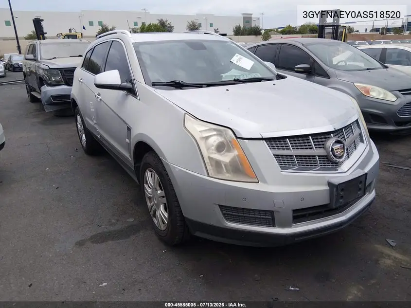 2010 Cadillac Srx Luxury Collection VIN: 3GYFNAEY0AS518520 Lot: 45585005