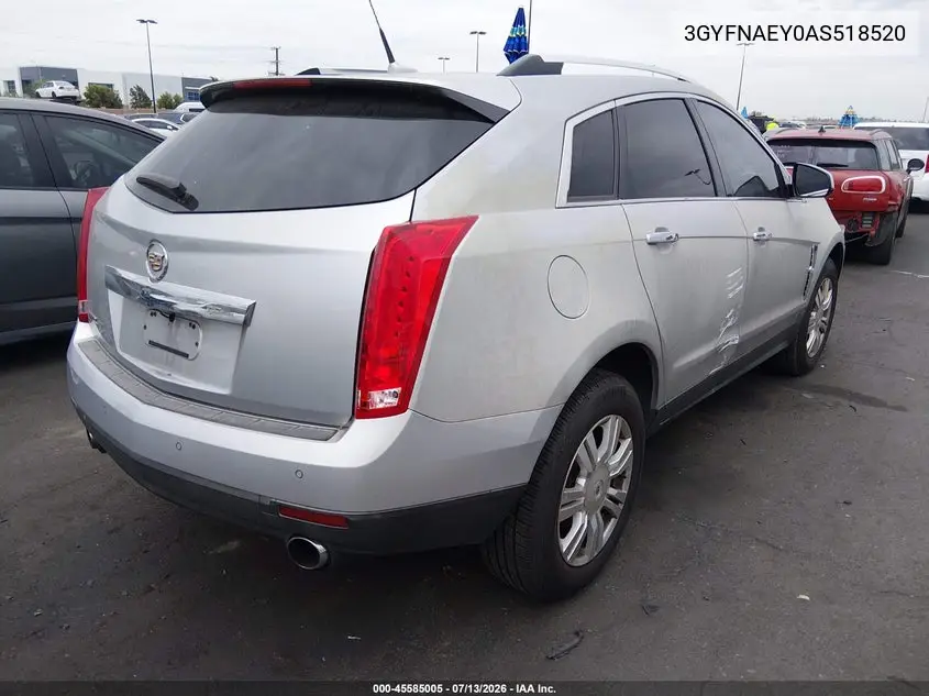 2010 Cadillac Srx Luxury Collection VIN: 3GYFNAEY0AS518520 Lot: 45585005