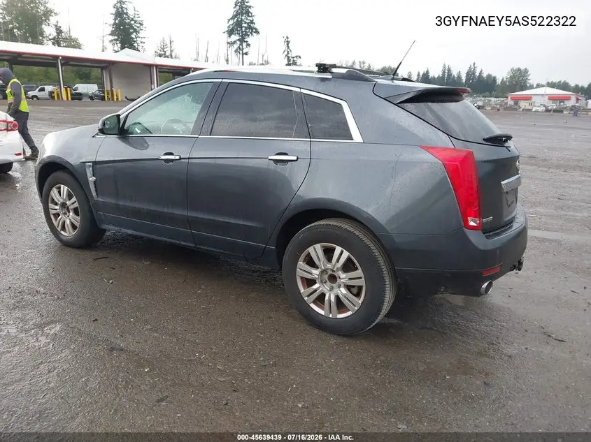 2010 Cadillac Srx Luxury Collection VIN: 3GYFNAEY5AS522322 Lot: 45639439