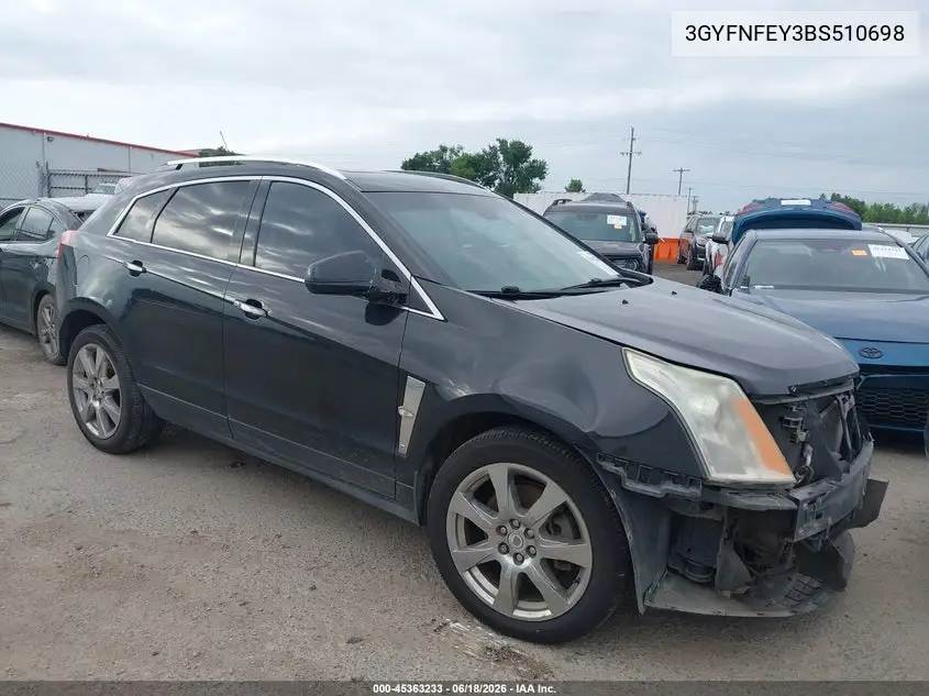 2011 Cadillac Srx Premium Collection VIN: 3GYFNFEY3BS510698 Lot: 45363233