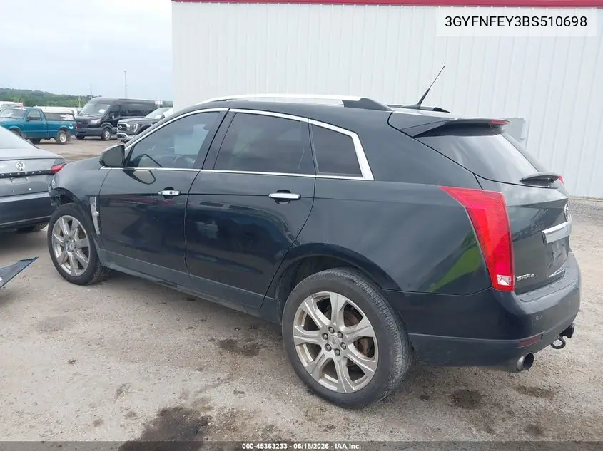 2011 Cadillac Srx Premium Collection VIN: 3GYFNFEY3BS510698 Lot: 45363233