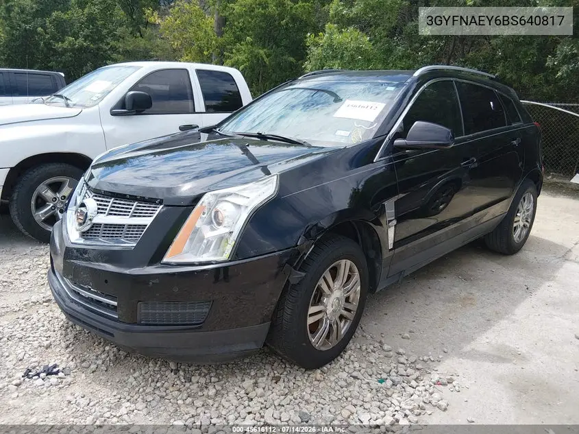 2011 Cadillac Srx Luxury Collection VIN: 3GYFNAEY6BS640817 Lot: 45616112