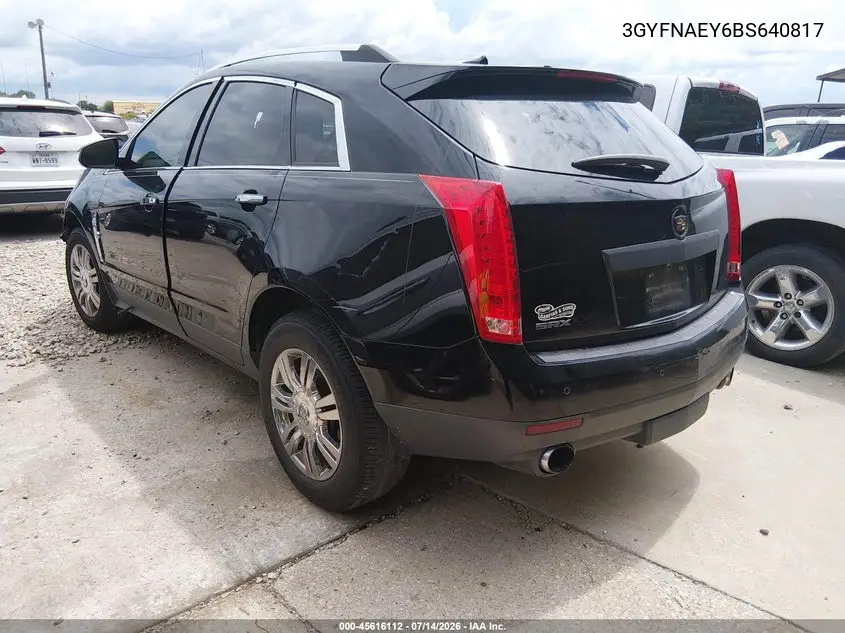 2011 Cadillac Srx Luxury Collection VIN: 3GYFNAEY6BS640817 Lot: 45616112