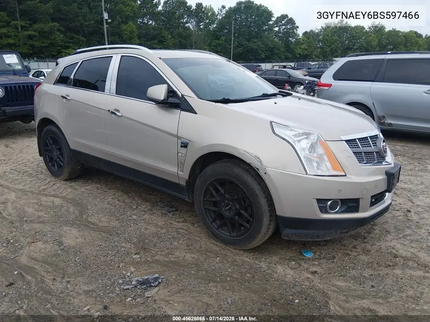 2011 Cadillac Srx Luxury Collection VIN: 3GYFNAEY6BS597466 Lot: 45628866