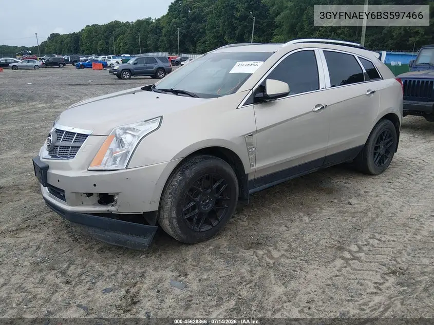 2011 Cadillac Srx Luxury Collection VIN: 3GYFNAEY6BS597466 Lot: 45628866