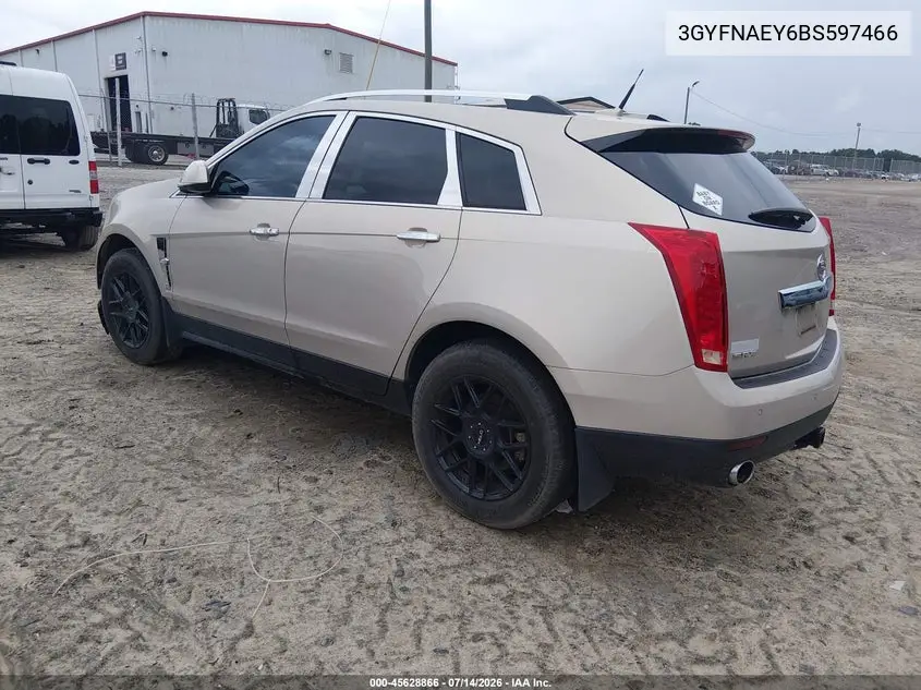 2011 Cadillac Srx Luxury Collection VIN: 3GYFNAEY6BS597466 Lot: 45628866