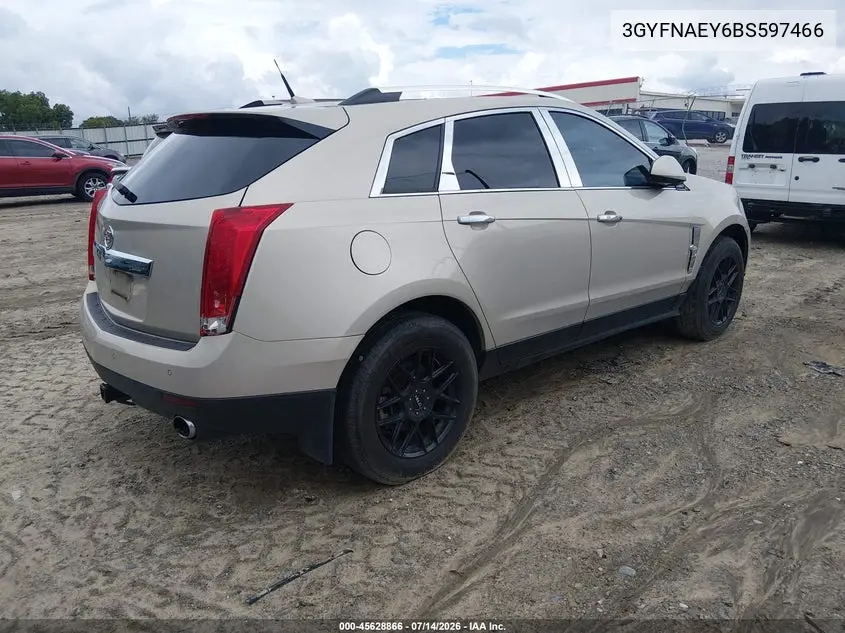 2011 Cadillac Srx Luxury Collection VIN: 3GYFNAEY6BS597466 Lot: 45628866
