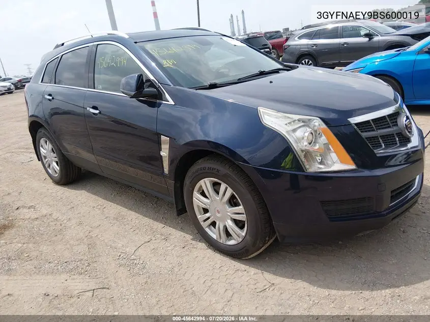 2011 Cadillac Srx Luxury Collection VIN: 3GYFNAEY9BS600019 Lot: 45642994