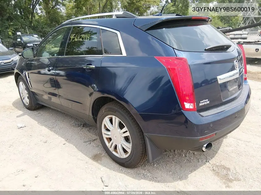 2011 Cadillac Srx Luxury Collection VIN: 3GYFNAEY9BS600019 Lot: 45642994