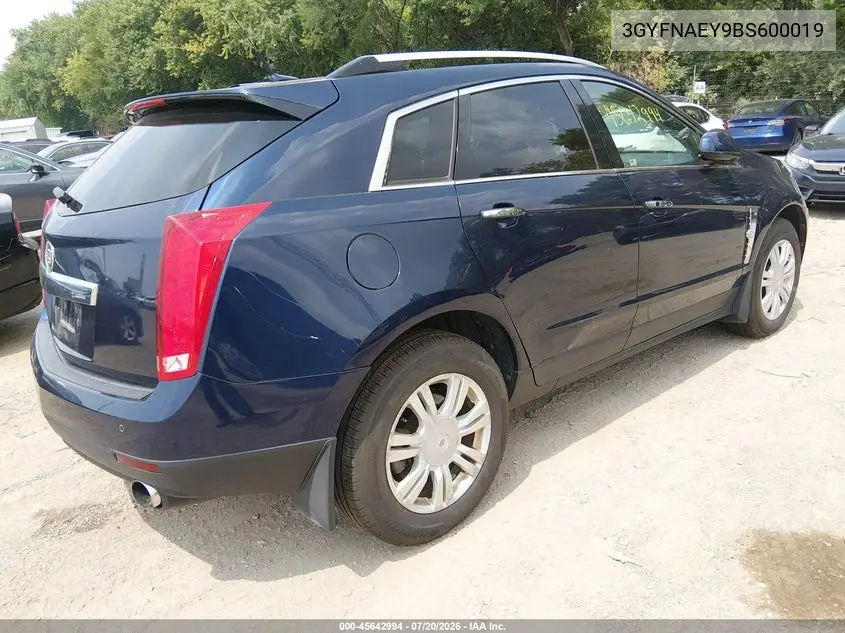 2011 Cadillac Srx Luxury Collection VIN: 3GYFNAEY9BS600019 Lot: 45642994