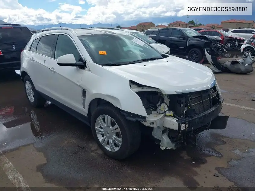 3GYFNDE30CS598801 2012 Cadillac Srx Luxury Collection