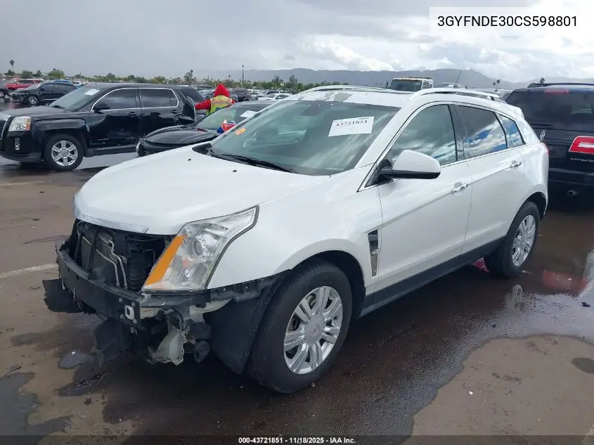 3GYFNDE30CS598801 2012 Cadillac Srx Luxury Collection