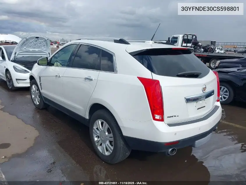 3GYFNDE30CS598801 2012 Cadillac Srx Luxury Collection
