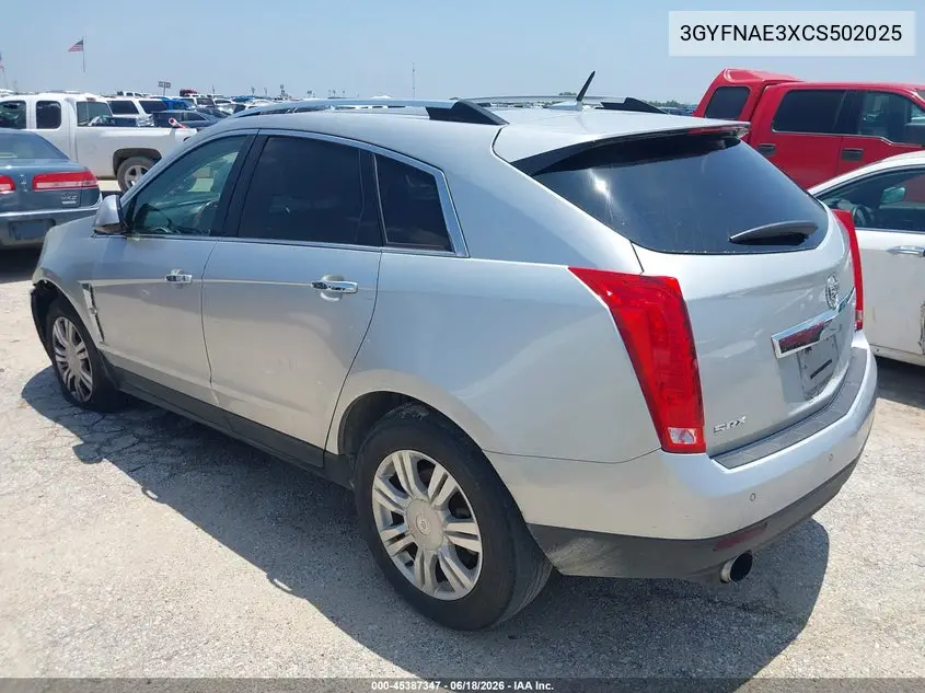 2012 Cadillac Srx Luxury Collection VIN: 3GYFNAE3XCS502025 Lot: 45387347