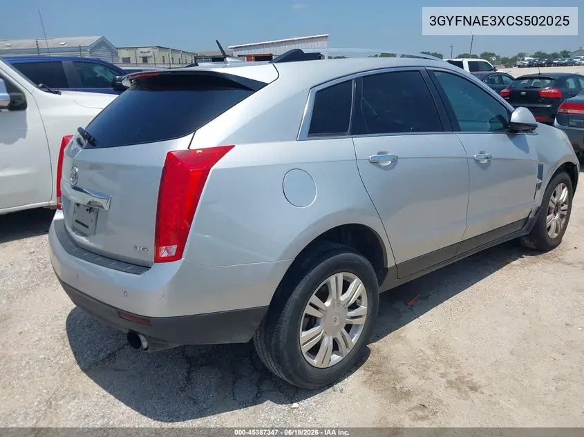 2012 Cadillac Srx Luxury Collection VIN: 3GYFNAE3XCS502025 Lot: 45387347
