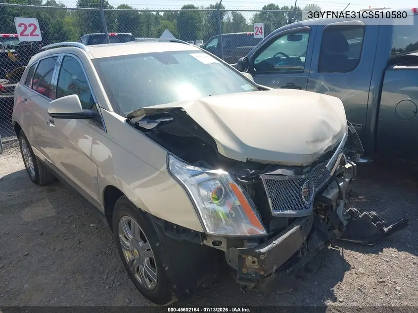 2012 Cadillac Srx Luxury Collection VIN: 3GYFNAE31CS510580 Lot: 45602164