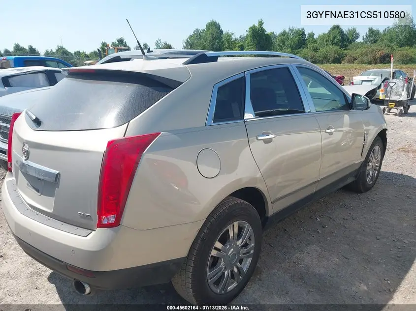 2012 Cadillac Srx Luxury Collection VIN: 3GYFNAE31CS510580 Lot: 45602164