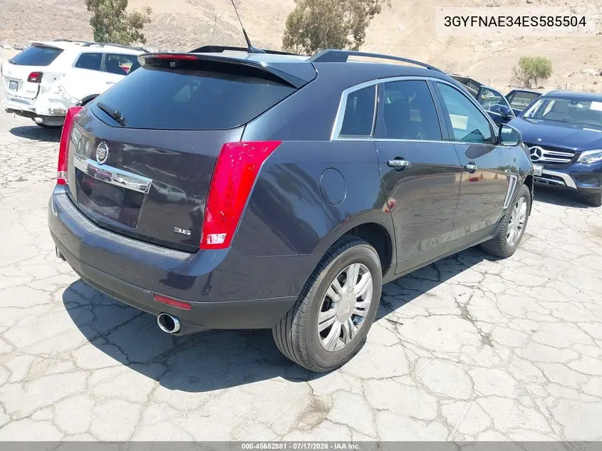 2014 Cadillac Srx Standard VIN: 3GYFNAE34ES585504 Lot: 45652881