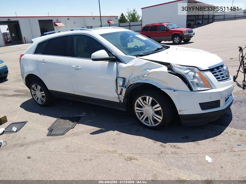2015 Cadillac Srx Luxury Collection VIN: 3GYFNBE33FS511451 Lot: 45632285