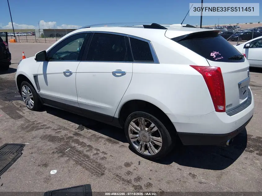 2015 Cadillac Srx Luxury Collection VIN: 3GYFNBE33FS511451 Lot: 45632285