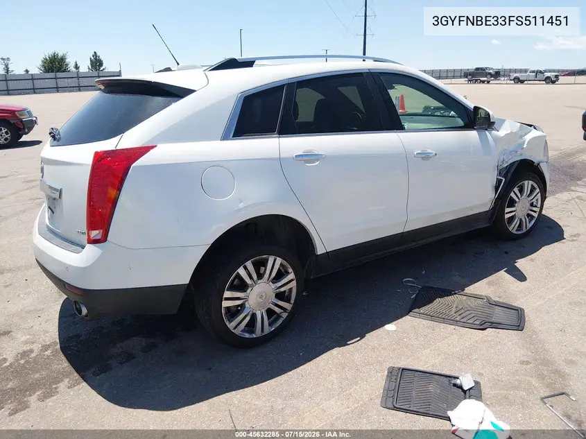 2015 Cadillac Srx Luxury Collection VIN: 3GYFNBE33FS511451 Lot: 45632285