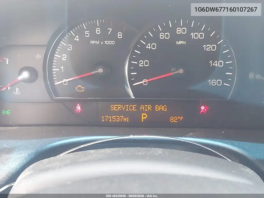 2006 Cadillac Sts V6 VIN: 1G6DW677160107267 Lot: 45320059