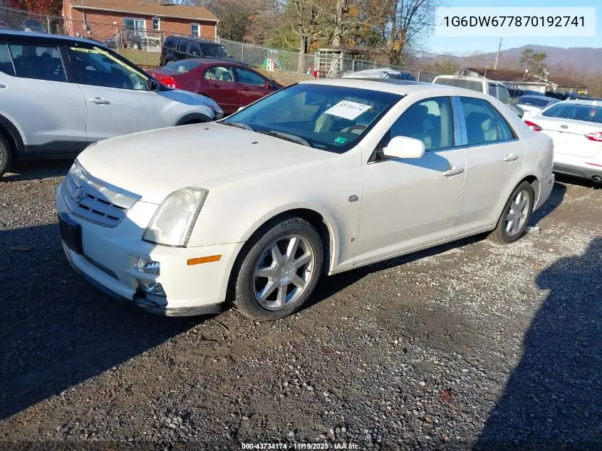 2007 Cadillac Sts V6 VIN: 1G6DW677870192741 Lot: 43734174