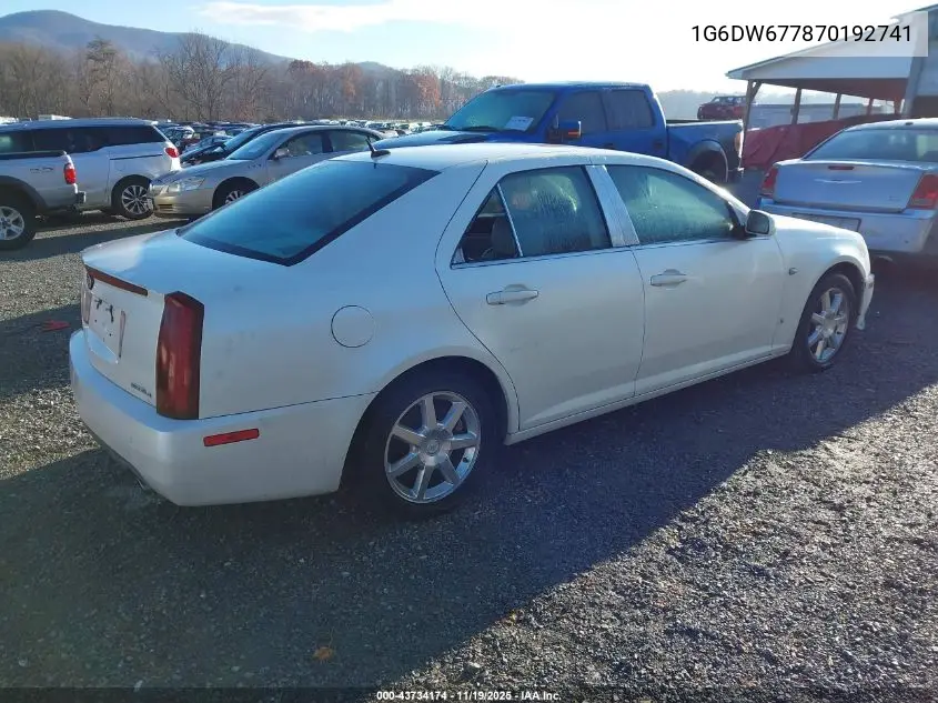 2007 Cadillac Sts V6 VIN: 1G6DW677870192741 Lot: 43734174