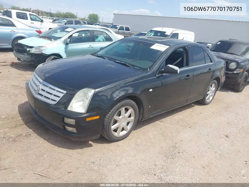 2007 Cadillac Sts V6 VIN: 1G6DW677070170751 Lot: 45636729