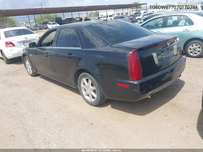 2007 Cadillac Sts V6 VIN: 1G6DW677070170751 Lot: 45636729