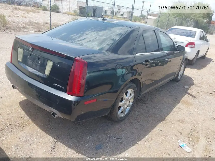 2007 Cadillac Sts V6 VIN: 1G6DW677070170751 Lot: 45636729