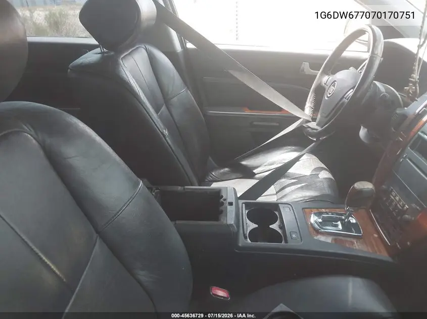 2007 Cadillac Sts V6 VIN: 1G6DW677070170751 Lot: 45636729