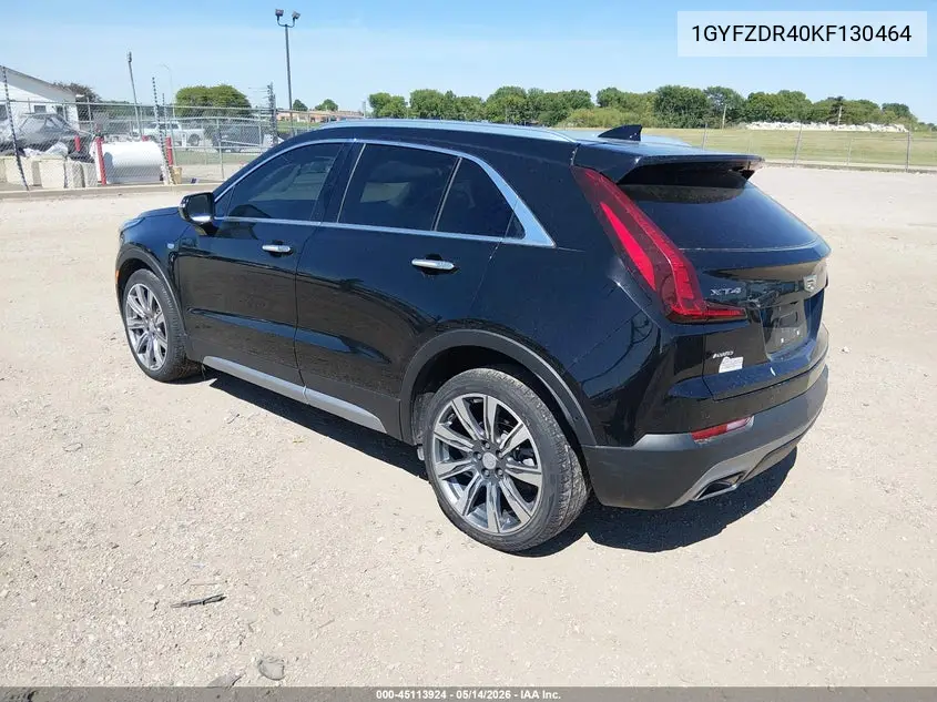 2019 Cadillac Xt4 Premium Luxury VIN: 1GYFZDR40KF130464 Lot: 45113924