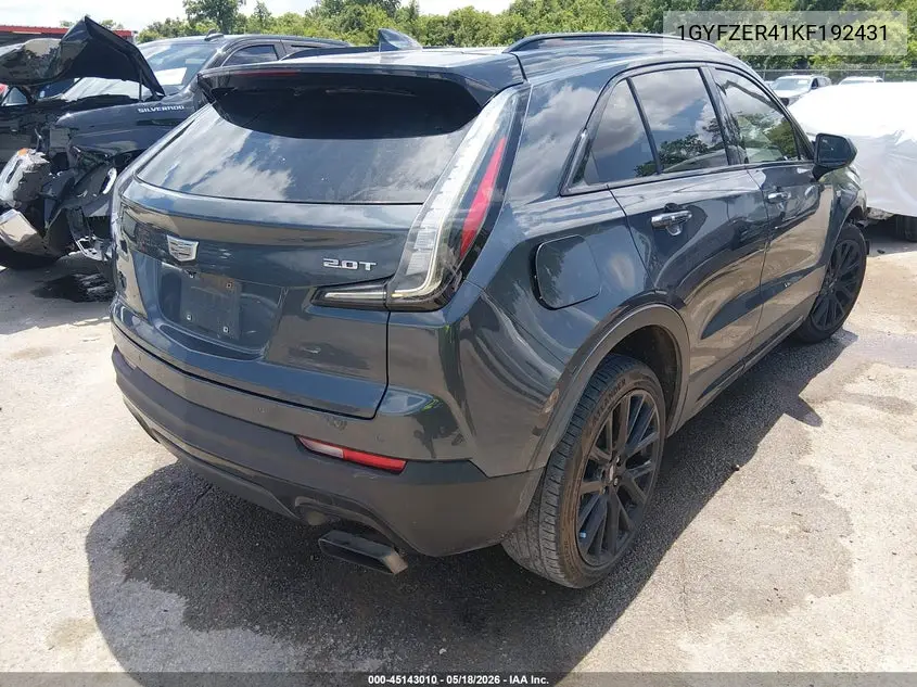2019 Cadillac Xt4 Sport VIN: 1GYFZER41KF192431 Lot: 45143010