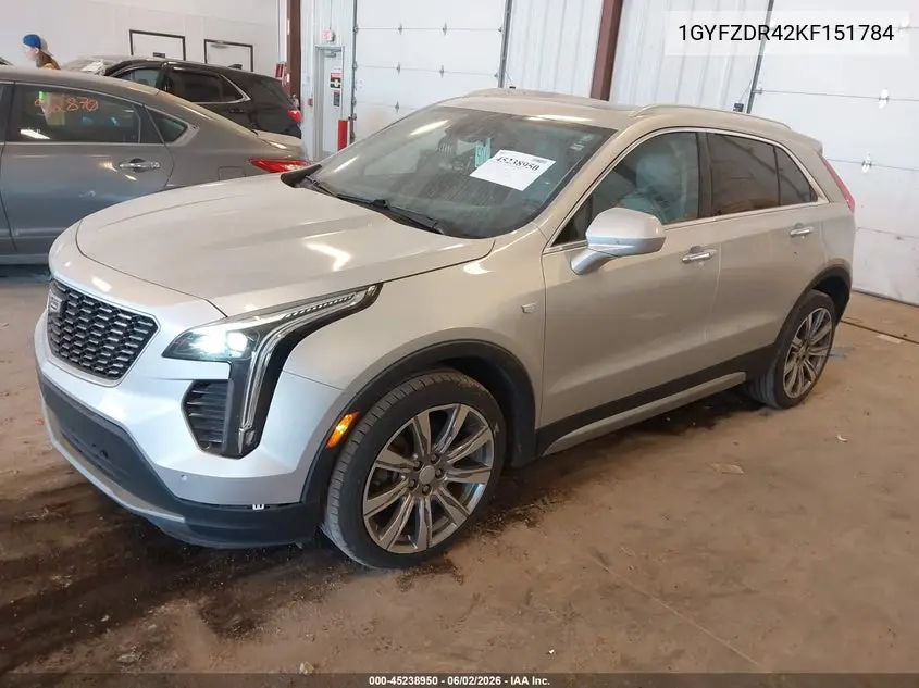2019 Cadillac Xt4 Premium Luxury VIN: 1GYFZDR42KF151784 Lot: 45238950