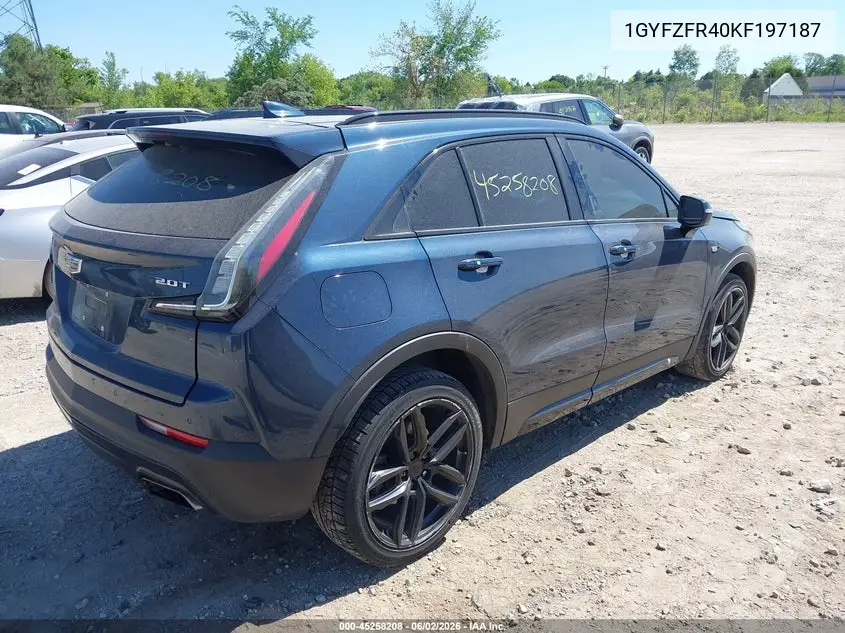 2019 Cadillac Xt4 Awd Sport VIN: 1GYFZFR40KF197187 Lot: 45258208