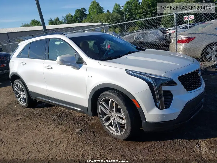 2019 Cadillac Xt4 Awd Sport VIN: 1GYFZFR42KF120417 Lot: 45273280