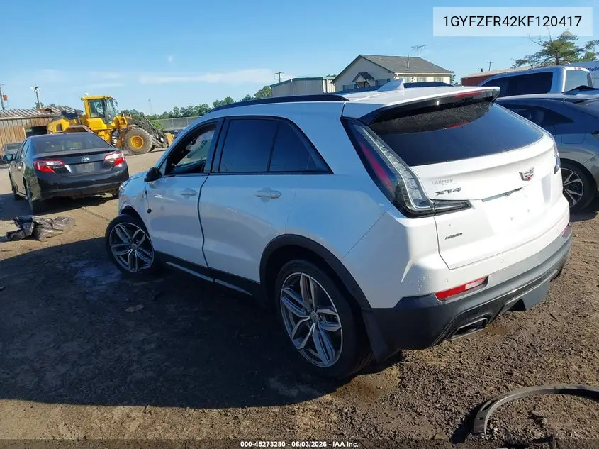 2019 Cadillac Xt4 Awd Sport VIN: 1GYFZFR42KF120417 Lot: 45273280