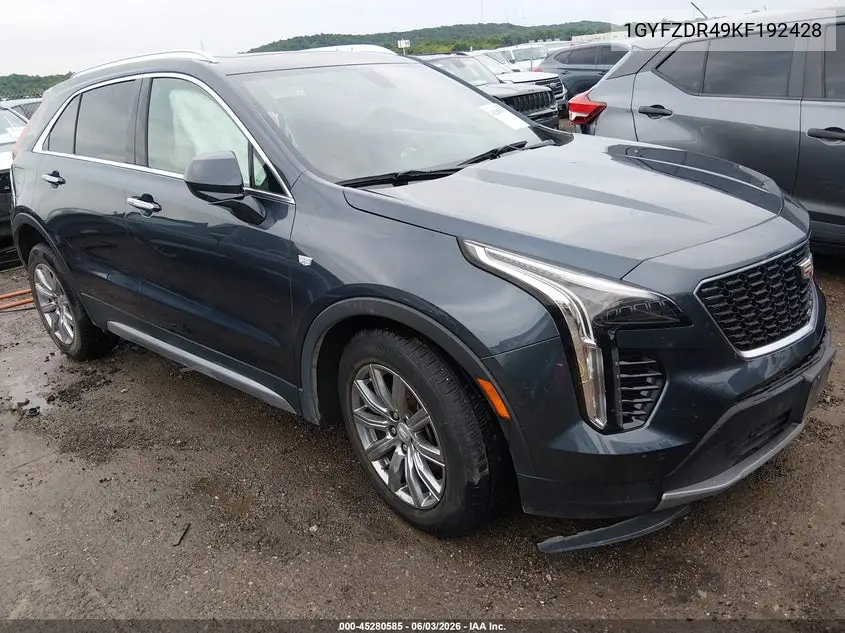 2019 Cadillac Xt4 Premium Luxury VIN: 1GYFZDR49KF192428 Lot: 45280585