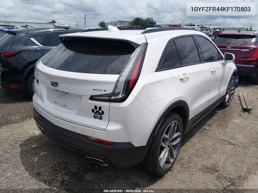 2019 Cadillac Xt4 Awd Sport VIN: 1GYFZFR44KF170803 Lot: 45291891