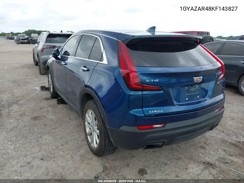 2019 Cadillac Xt4 Luxury VIN: 1GYAZAR48KF143827 Lot: 45296259