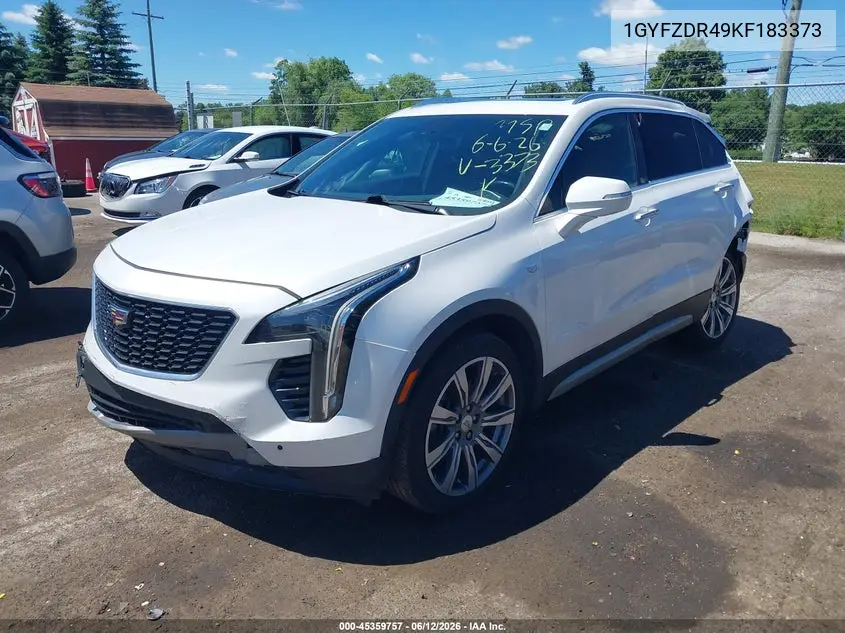 2019 Cadillac Xt4 Premium Luxury VIN: 1GYFZDR49KF183373 Lot: 45359757